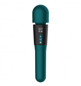 Harley - Dual-Headed AV LCD Screen Heating AV Vibrator Wand (Chargeable - Green)